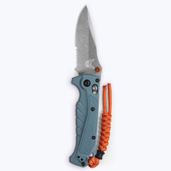 Mini Adira Drop Point Serrated Folding Knife, Depth Blue image number 1