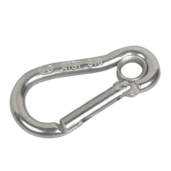 5"L Stainless-Steel Carabiner with Eye, 1124lb. MWL image number 0