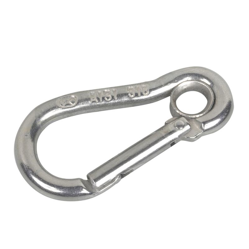 4"L Stainless-Steel Carabiner with Eye, 674lb. MWL image number 0