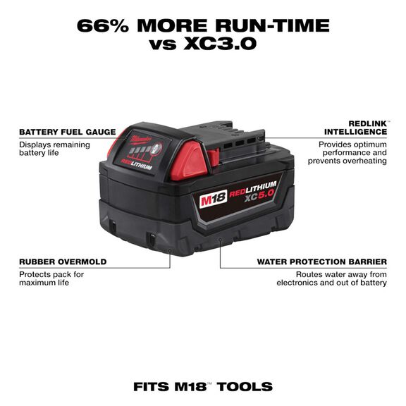 M18&trade; REDLITHIUM&trade; XC5.0 Extended Capacity Battery Pack image number 1