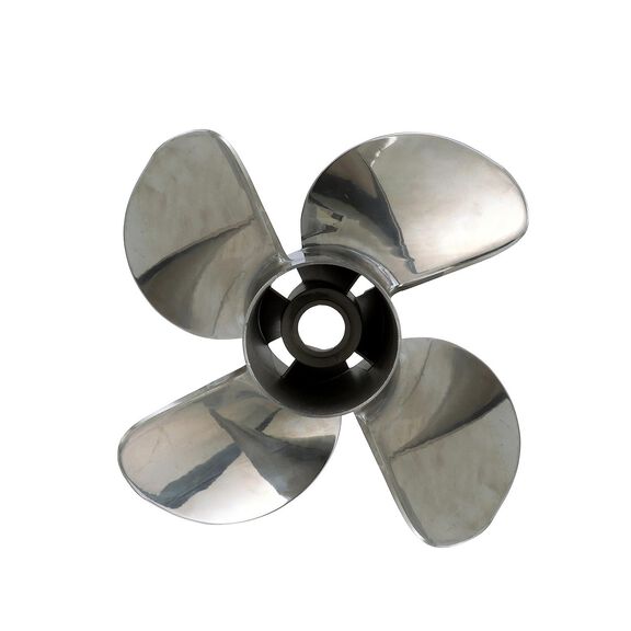 Quicksilver Q4 14.6" Diameter X 17" Pitch, 4-Blade Stainless Steel Propeller, Left Hand Rotation image number 0