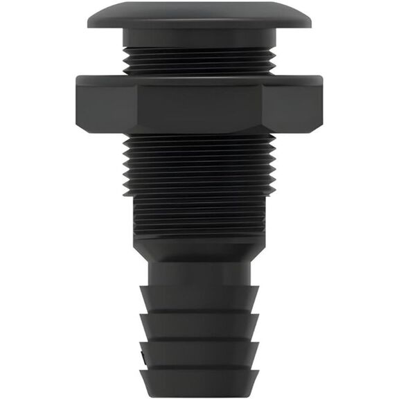 SEAFLO 5/8" Thru Hull Fitting with Check Valve Black image number 1