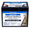 Group 24 Lithium Iron Phosphate Deep Cycle Battery, 24V 60Ah, Certified to ABYC Standards image number 0