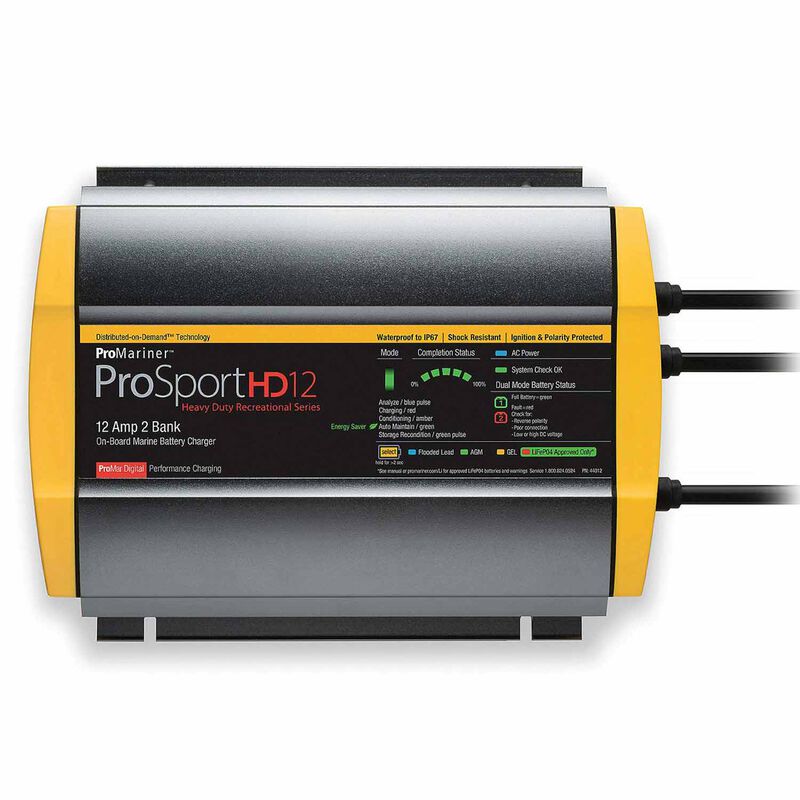 PROMARINER ProSportHD12 Onboard Marine Battery Charger, 12 Amp, 2Bank West Marine