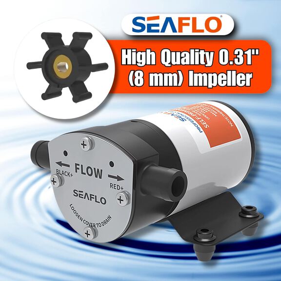SEAFLO 12V Reversible 8.0 GPM Self-Priming Impeller Bilge/Ballast Pump image number 5