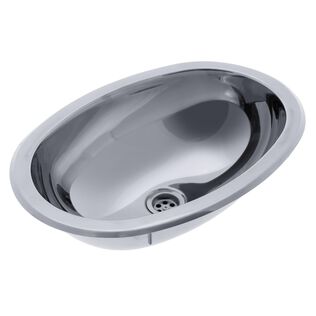Oval Sink Ultra-Mirror Finish, 304 Stainless Steel, 1-1/2" Drain, SoundKOTE, With Studs