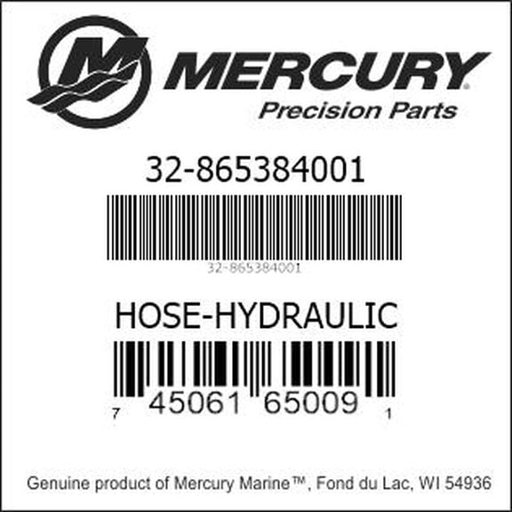 Quicksilver 32-865384001 Hydraulic Hose Black Quick Connect image number 0