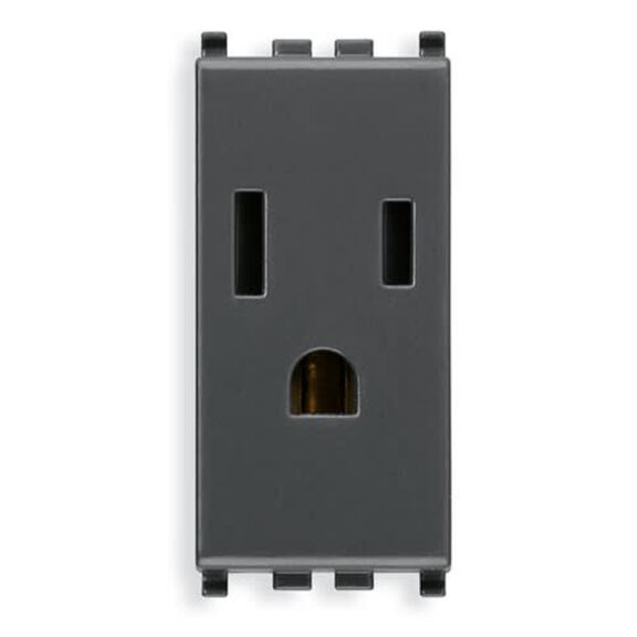 Vimar Eikon 2P+E 15A USA+SASO SICURY Socket Outlet, Grey image number 0