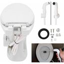 SEAFLO Porcelain RV Toilet with Sprayer Attachment 19in Gravity Flush Foot Pedal Soft Close image number 5