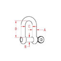 3/16" Standard D Shackle Non-Captive Pin image number 1