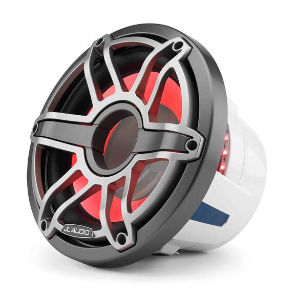 M6-10W-S-GmTi-i-4 10" Marine Subwoofer Driver, Gunmetal and Titanium Sport Grille with RGB LED Lighting image number 4