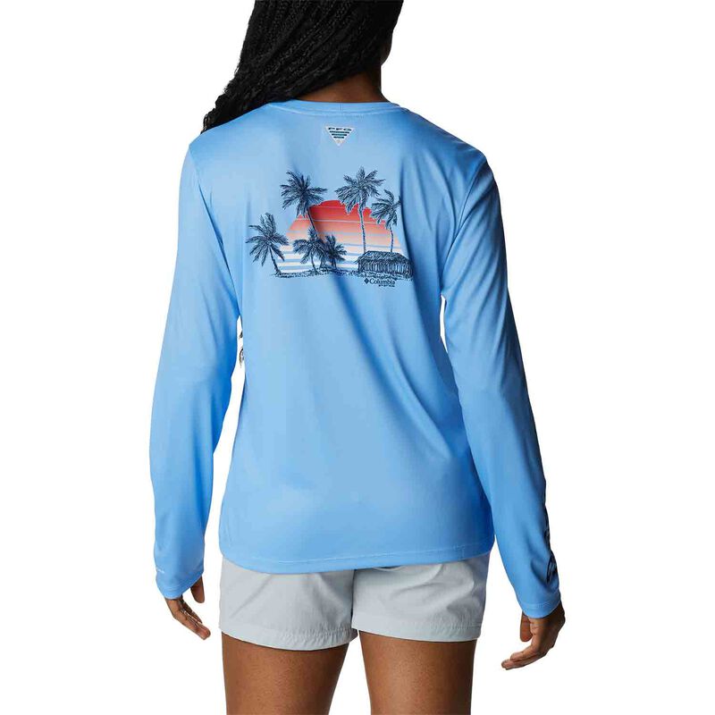 S Star Donna Columbia Tidal Tee PFG Fill-O-Print Fish Long-Sleeve Shirt