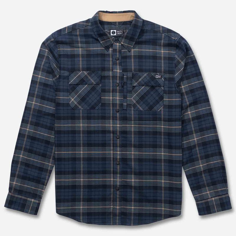 Salty Crew Men's Fathom Tech Shirt, in Navy Khaki, Size 2XL | by West Marine