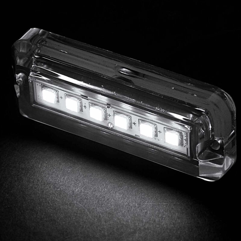 Rectangular Six LED Underwater Light, White, 2-Pack image number 2