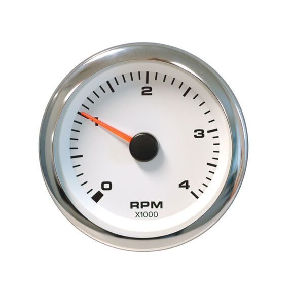 White Premier Pro Series Tachometer, 4000 rpm, Diesel Alternator image number 0