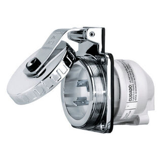 Hubbell Marine Hull Inlet, 32A 230V, Stainless Steel