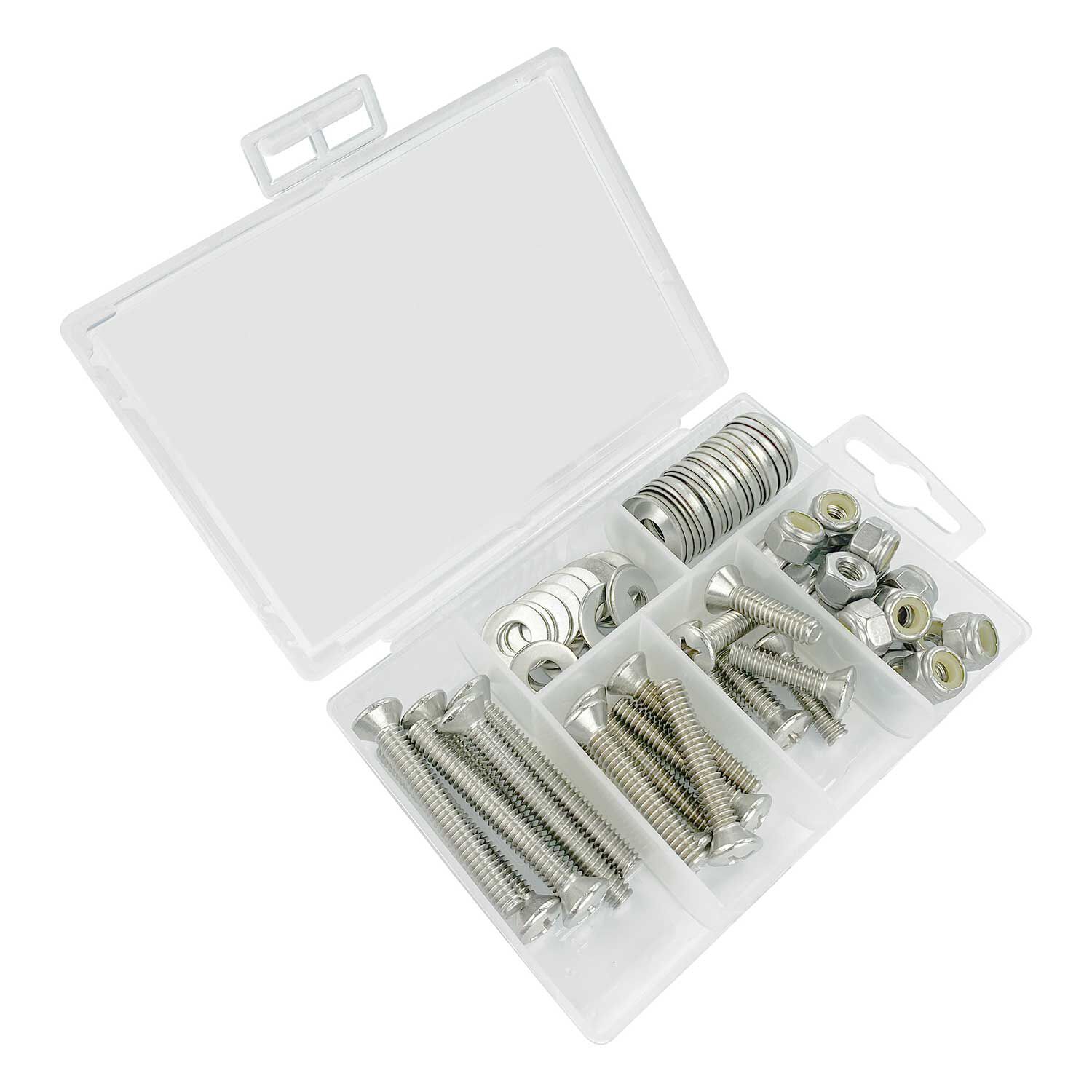 Phillips Oval Head Machine Screw Kit, 72 Piece, Stainless Steel