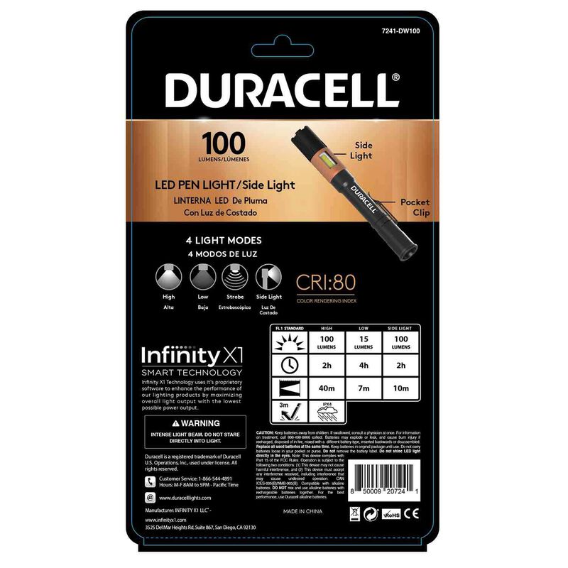 DURACELL LED Pen Light, 100 Lumens West Marine