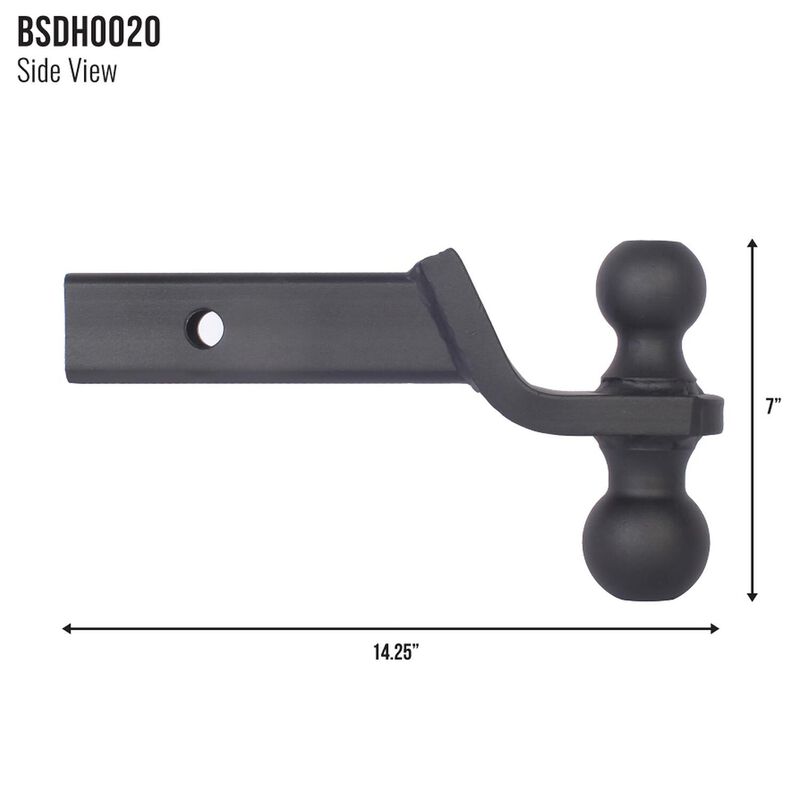 Blackout Series 6,000 lbs/7,500 lbs Reversible Ball Mount, 2" & 2-5/16" Ball, 2" Drop image number 5
