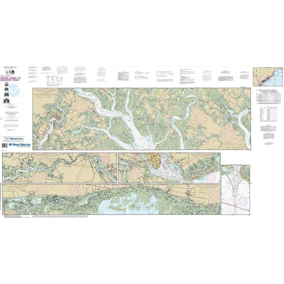 Maptech&reg; NOAA Recreational Waterproof Chart-Intracoastal Waterway Casino Creek to Beaufort River, 11518 image number 0