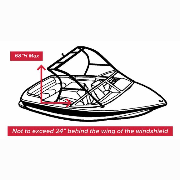 Specialty Boat Cover for Tournament Ski Boats with Tower&nbsp;&&nbsp;Swim Platform,&nbsp;Over-the-Tower Cover image number 1