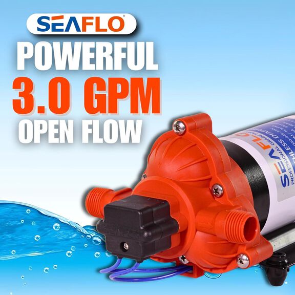 SEAFLO 33W Series 12V 3.0 GPM 45 PSI Brushless Diaphragm Water Pump image number 7