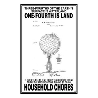 Three-Fourths of the Earth's Surface is Water Poster, White