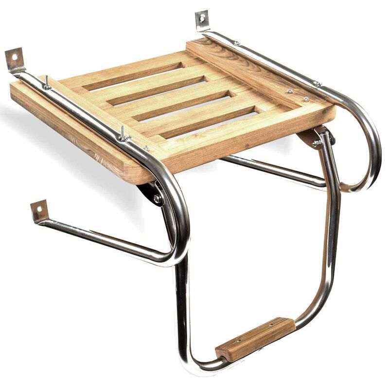 WHITECAP Teak Swim Platform with Step, Inboard/Outboard West Marine