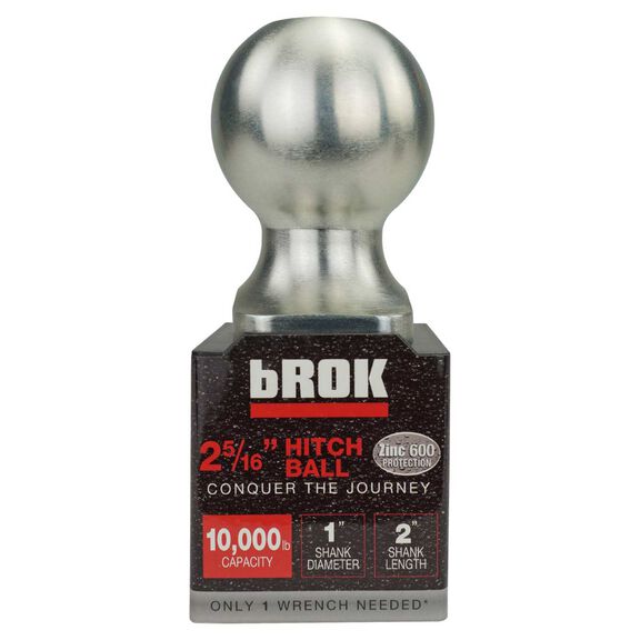 Trailer Hitch Ball, 2 5/16" x 1 x 2" long Plastic Base HD image number 0
