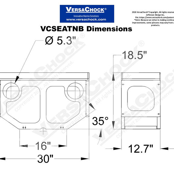 VCSEATNB Universal Bench Seat for Rigid Inflatable Boats image number 3