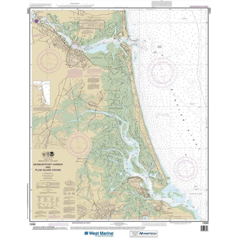 Maptech NOAA Recreational Waterproof Chart Newburyport Harbor And Plum 