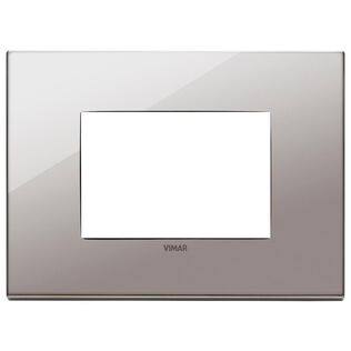Vimar Eikon Total Look 22653.83 3-Module Cover Plate, Total Black Diamond