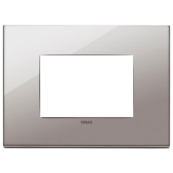 Vimar Eikon Total Look 22653.83 3-Module Cover Plate, Total Black Diamond image number 0