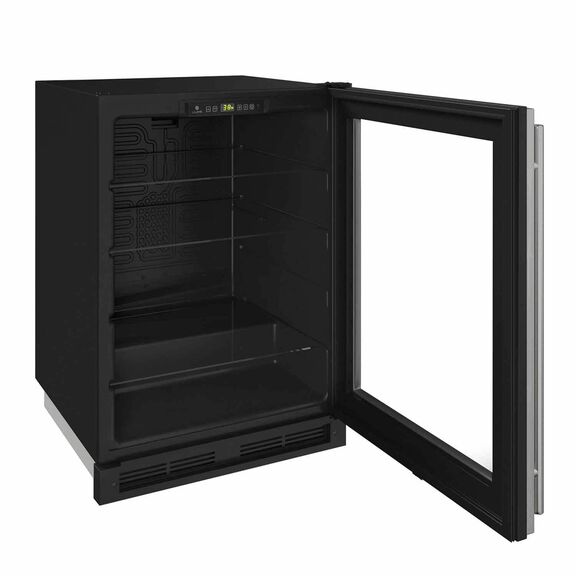24" Stainless Glass Door Refrigerator image number 2