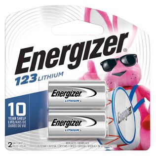 Energizer CR123 Batteries, 2 Pack