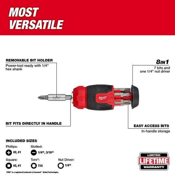 8-in-1 Compact Multi-Bit Screwdriver image number 3