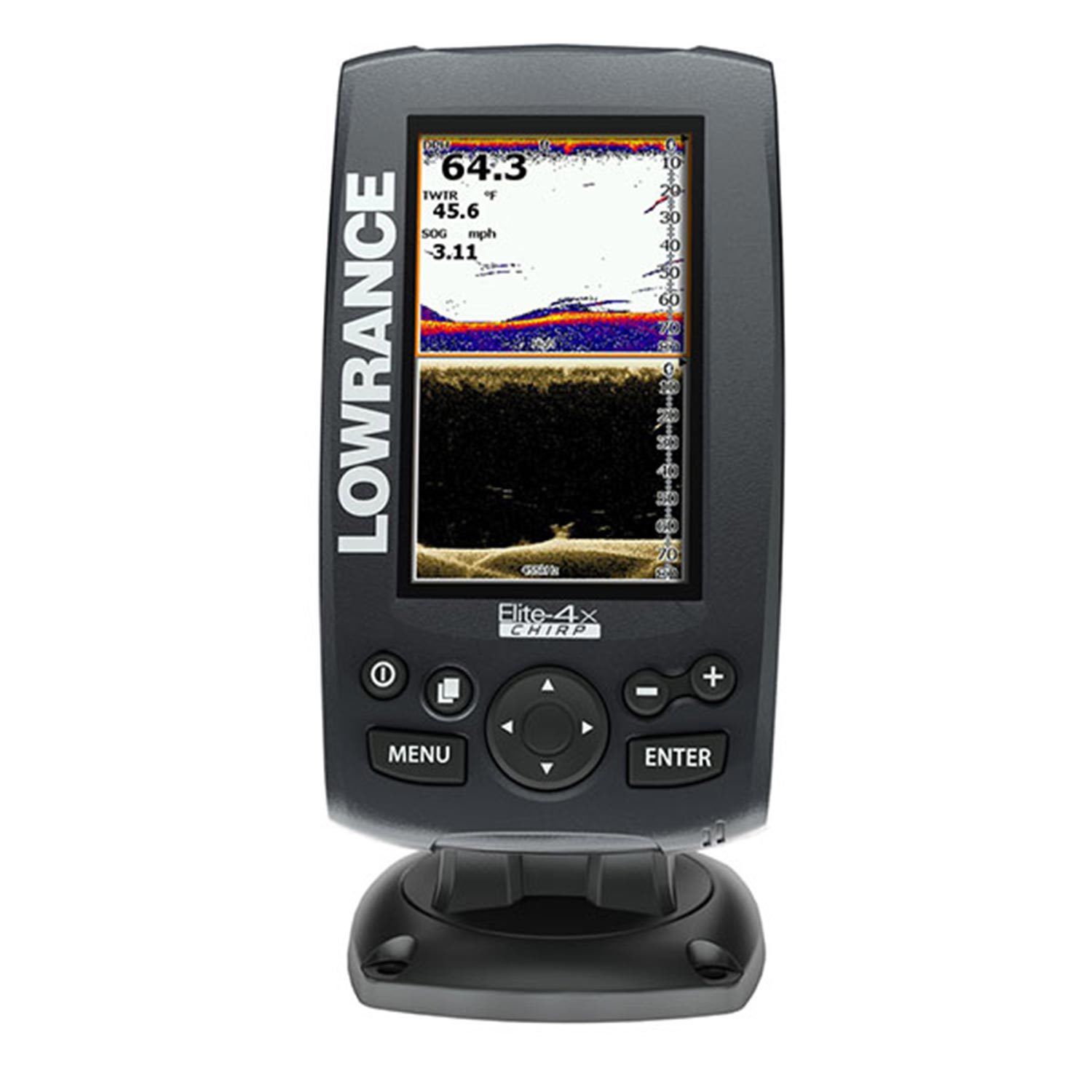 ローランスElite4X エリート4X  Lowrance Elite-4, Mark-4: Inexpensive Down-scanning -