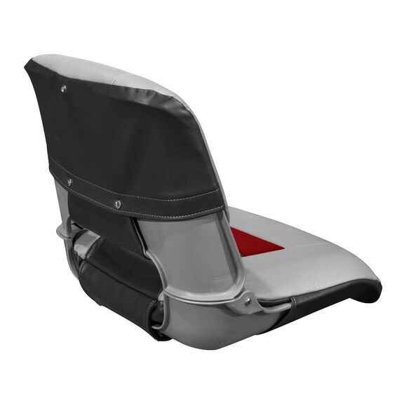 3309-1881 Pro Angler Tour Series Fold Down Boat Seat, Marble / Regal Red / Charcoal image number 3