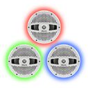 KMS850AWL 8.50" Marine Coaxial Speakers, White Colored Grilles with RGB LED Illumination image number 0