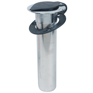 Vertical Flush-Mount Chrome-Plated Bronze Flange Rod Holder