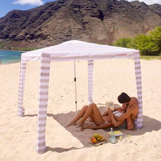 Cool Cabana 5 Beach Shade, Beige Stripes