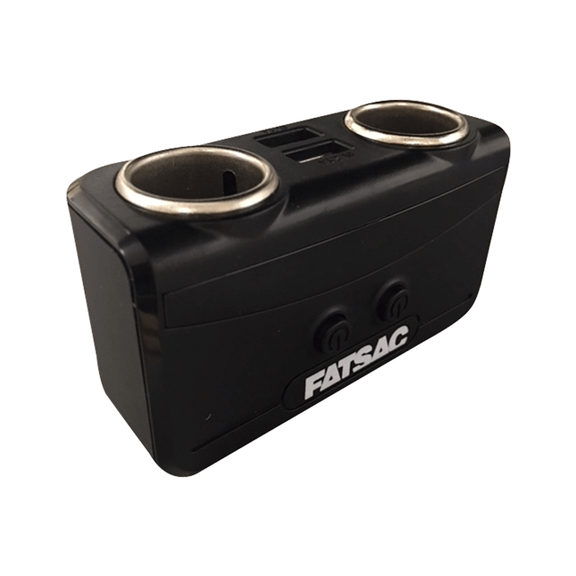 FATSAC Dual Socket Splitter with USB Ports (S1005) image number 3
