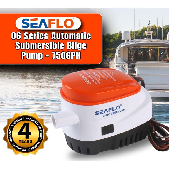 SEAFLO 750 GPH 24V Automatic Submersible Bilge Pump with Float Switch image number 2