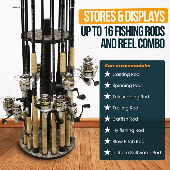REALTREE 16 Fishing Rod Round Storage Rack image number 2