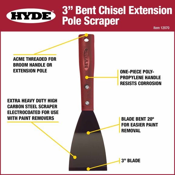 Chisel Scraper 3'' Bent Blade Acme Threaded Handle image number 1