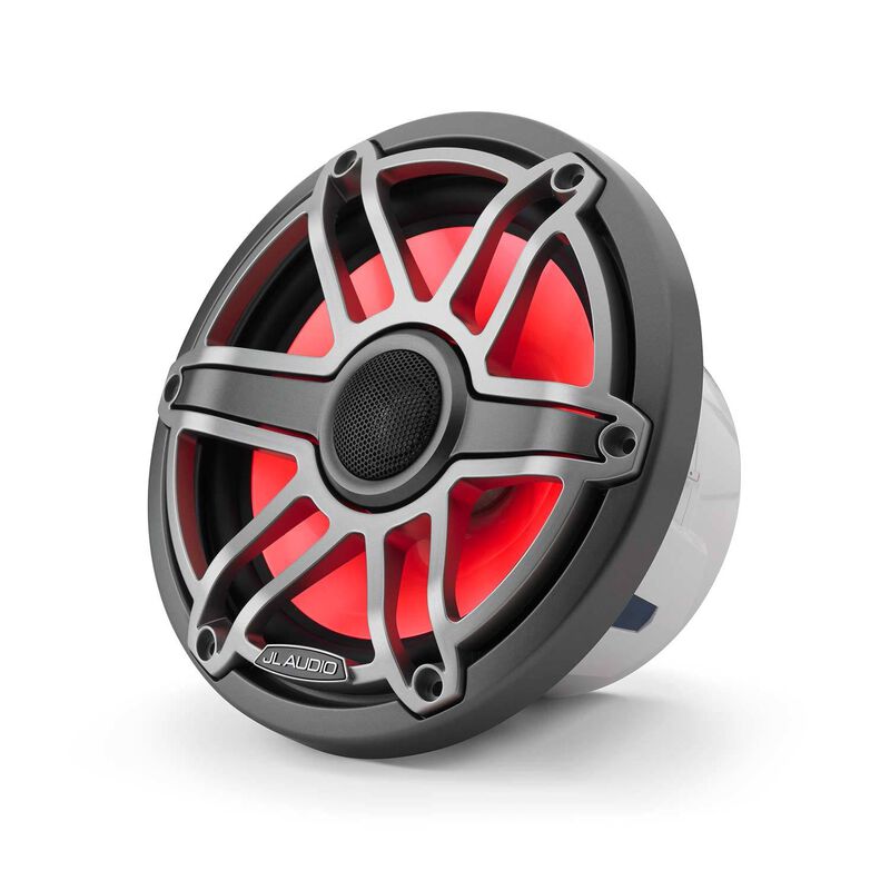 M6-770X-S-GmTi-i 7.7" Marine Coaxial Speakers, Gunmetal & Titanium Sport Grilles with RGB LED Lighting image number 4