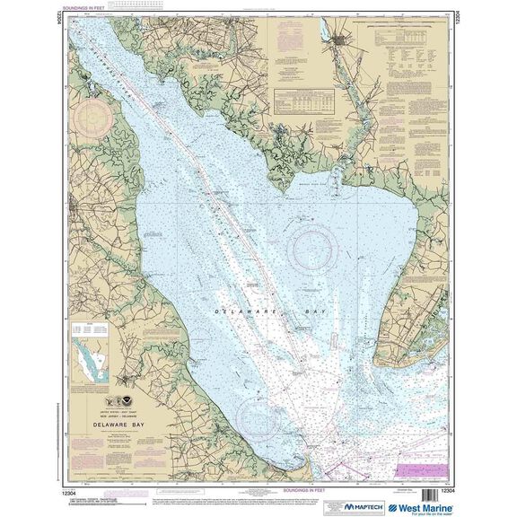 Maptech&reg; NOAA Recreational Waterproof Chart-Delaware Bay, 12304 image number 0