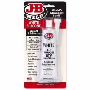 100% Silicone RTV Sealant, White, 3 oz