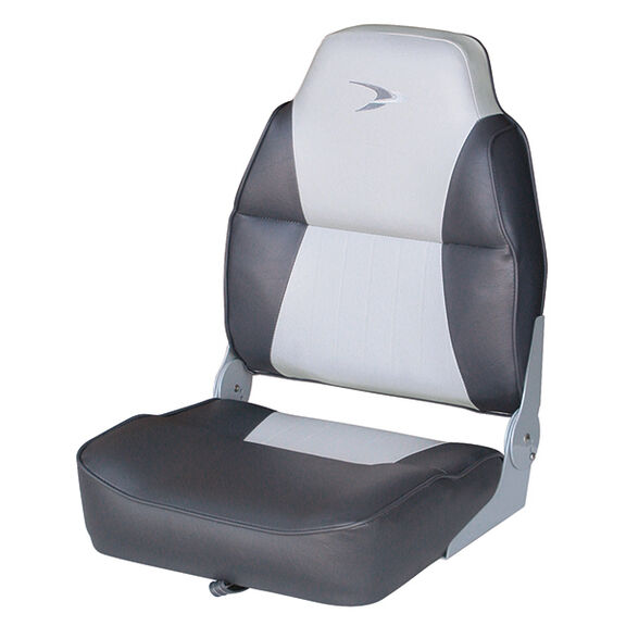 Alumacraft Style Contoured High Back Boat Seat, Gray/Charcoal image number 0