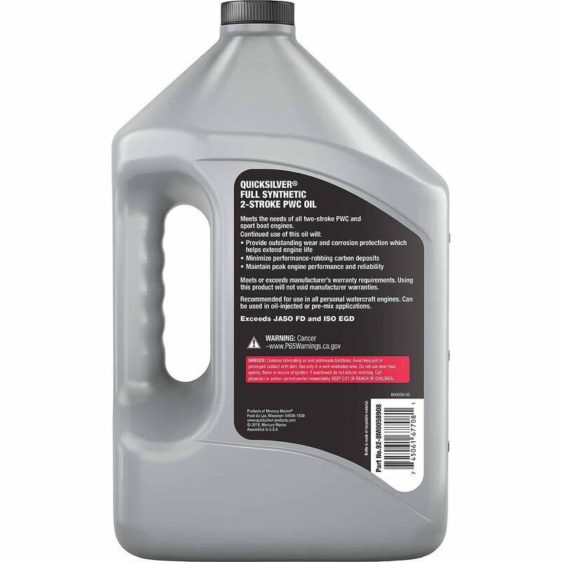 8M0058908 Full Synthetic 2-Stroke PWC Marine Engine Oil, 1 Gallon image number 1